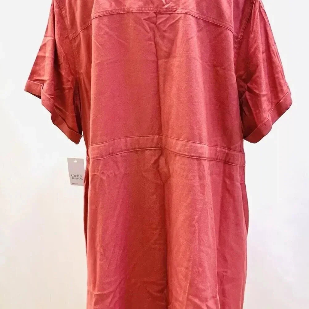 NWT CROFT & BARROW Women Short Sleeve Pullover Collared Draw String Dress Sz 3X - Picture 5 of 15